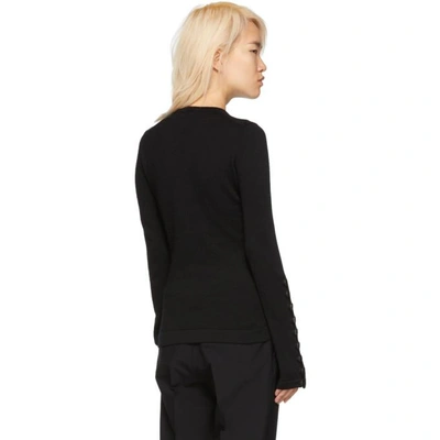 Shop Jil Sander Black Buttons Sweater In 001 Black