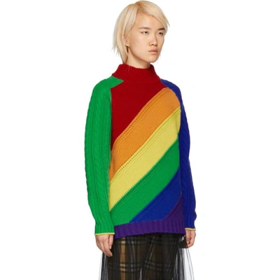 Shop Burberry Multicolor Rainbow Sweater