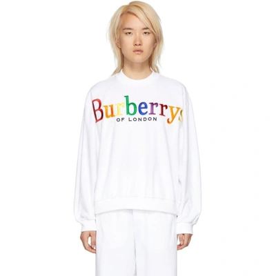 Shop Burberry White Towelling Sweatshirt