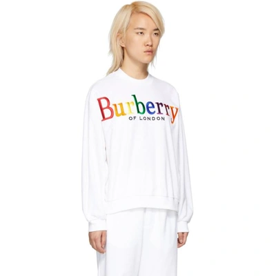 Shop Burberry White Towelling Sweatshirt