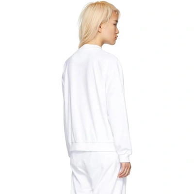 Shop Burberry White Towelling Sweatshirt