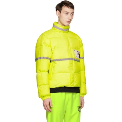 Shop Misbhv Yellow Reflective Down Jacket In Signalyellw