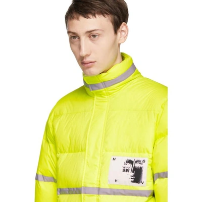 Shop Misbhv Yellow Reflective Down Jacket In Signalyellw