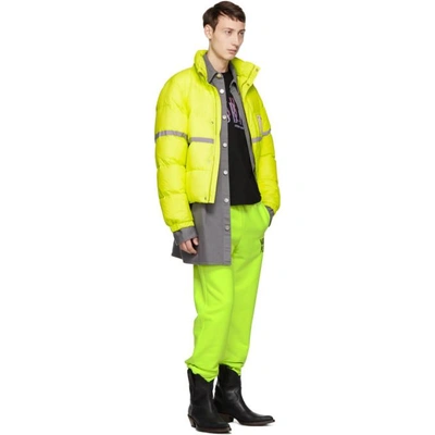 Shop Misbhv Yellow Reflective Down Jacket In Signalyellw