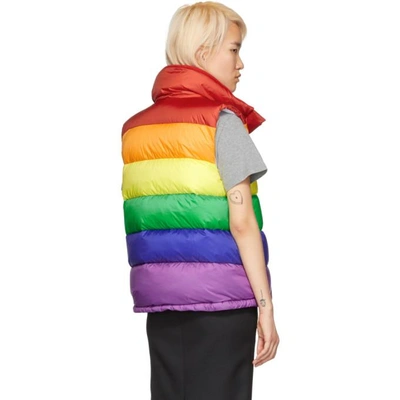 Shop Burberry Multicolor Rainbow Puffer Down Vest
