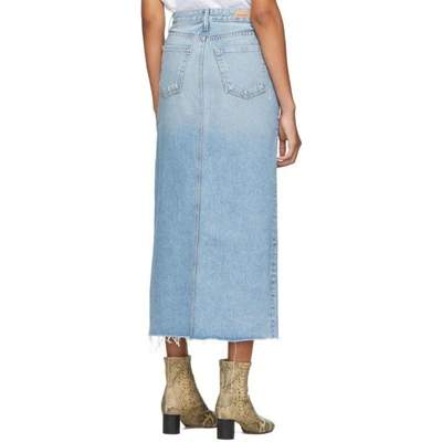 Shop Grlfrnd Blue Isla Midi Skirt In Gwen