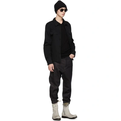 RICK OWENS 靛蓝色 COLLAPSE 牛仔裤