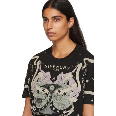 Shop Givenchy Black Astrology Logo T-shirt In 001 Black