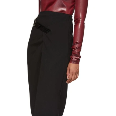 Shop Givenchy Black Folded Over Belted Skirt In 001 Black