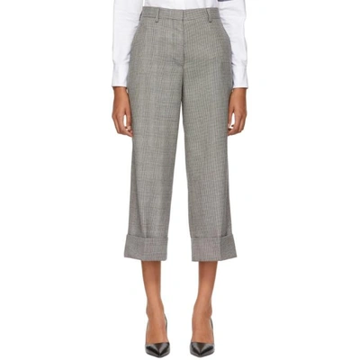 Shop Thom Browne Black And White Wool Funmix Pow Sack Trousers In 980 Blk/wht