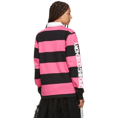 Shop Opening Ceremony Pink And Black Striped Rugby Long Sleeve Polo In 6909 Pink