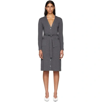 Shop Thom Browne Grey Long Rib Cardigan In 035 Med Gre