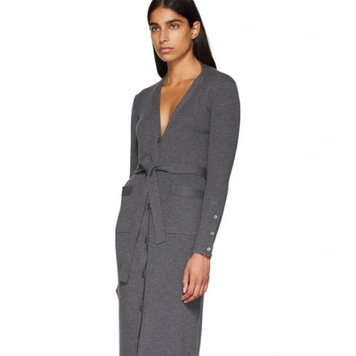 Shop Thom Browne Grey Long Rib Cardigan In 035 Med Gre