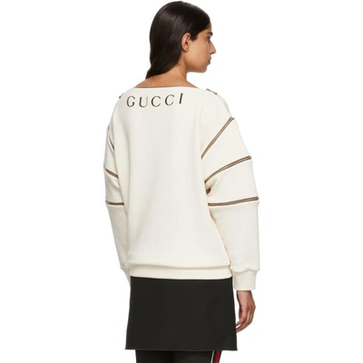 Shop Gucci Ivory Pussycat Sweatshirt In 9025 Ivory