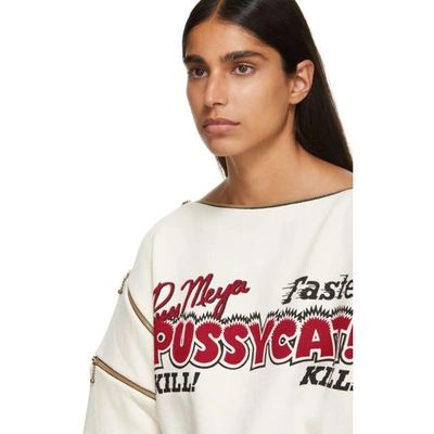 Shop Gucci Ivory Pussycat Sweatshirt In 9025 Ivory