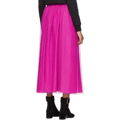 Shop Red Valentino Pink Layered Tulle Skirt In Fa9 Magenta