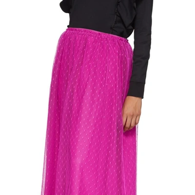 Shop Red Valentino Pink Layered Tulle Skirt In Fa9 Magenta