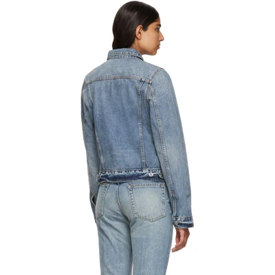 Shop Helmut Lang Blue Square Shoulder Denim Jacket In New Authent