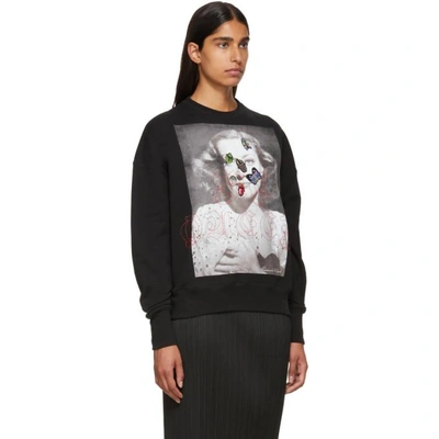 Shop Alexander Mcqueen Black Portrait Bug Embroidered Sweatshirt In 0901 Black