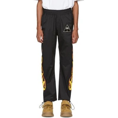 Shop Palm Angels Black Palms And Flames Lounge Pants In 1088 Blk/mu