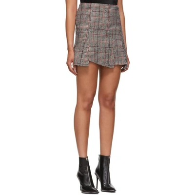 Shop Mcq By Alexander Mcqueen Mcq Alexander Mcqueen Black And Red Cut Up Check Miniskirt In 1115 - Bl/w