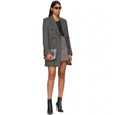 Shop Mcq By Alexander Mcqueen Mcq Alexander Mcqueen Black And Red Cut Up Check Miniskirt In 1115 - Bl/w