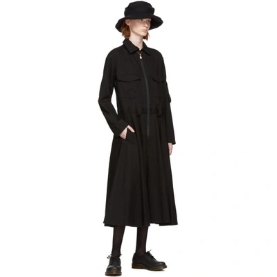 Shop Y's Ys Black Long Military Dress In 3 Black
