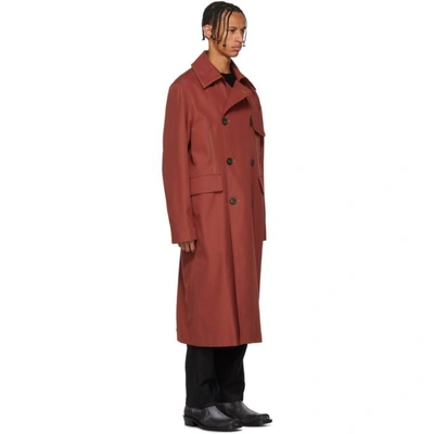 Shop Acne Studios Red Oversized Trench Coat
