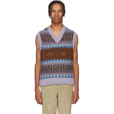Acne Studios Slim-fit Fair Isle Knitted Sweater Vest - Ilac In Purple |  ModeSens