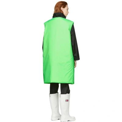 Shop Prada Green Logo Long Padded Vest In F0362 Pista