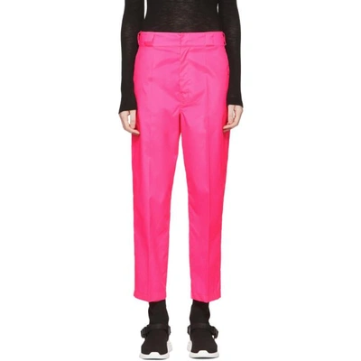 Shop Prada Pink Techno Logo Trousers In F0t08 Pink