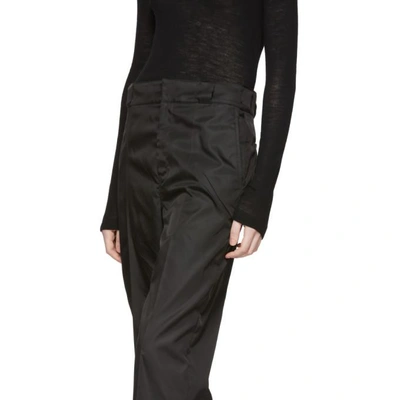 Shop Prada Black Techno Logo Trousers In F0002 Black