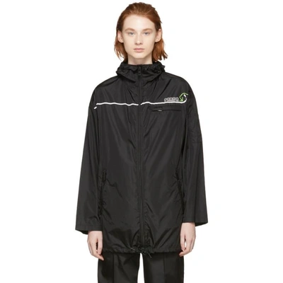 Shop Prada Black Nylon Tracksuit Jacket In F0002 Black