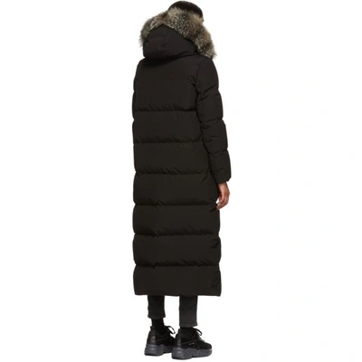 Shop Moncler Black Fur Bernache Down Coat