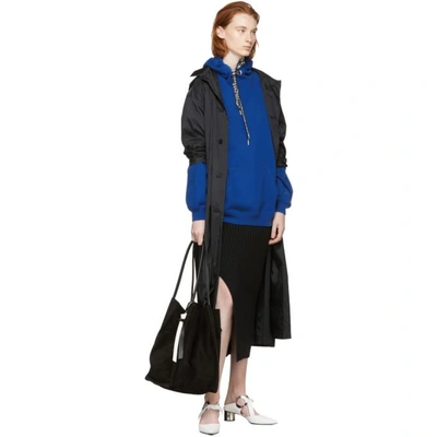 Shop Proenza Schouler Blue Pswl Logo Hoodie In 00419 Roylb