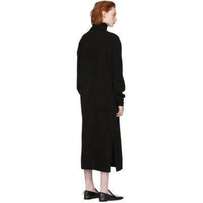 Shop Lemaire Black Merino Wool Turtleneck Dress In 999 Black