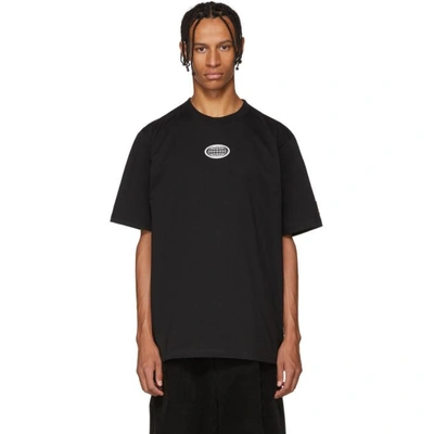 Shop Xander Zhou Black Jersey Chest Patch T-shirt