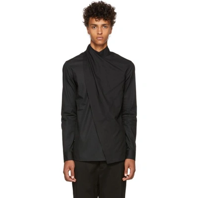 Shop Balmain Black Draped Shirt In 176 Noir