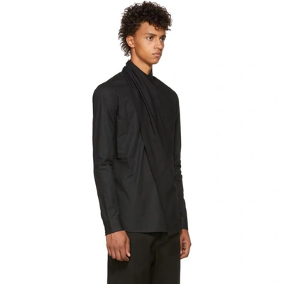 Shop Balmain Black Draped Shirt In 176 Noir