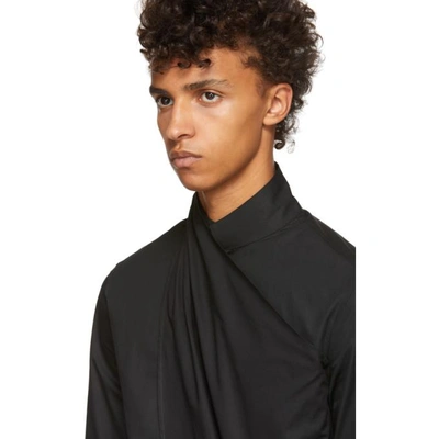 Shop Balmain Black Draped Shirt In 176 Noir