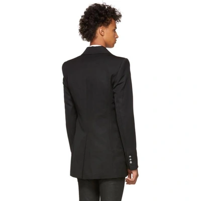 Shop Balmain Black Wool Pagode Blazer In 176 Black