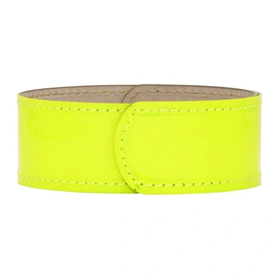 Shop Lanvin Yellow Thin Neon Slap Bracelet In F81 Fluo