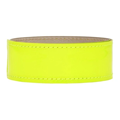 Shop Lanvin Yellow Thin Neon Slap Bracelet In F81 Fluo