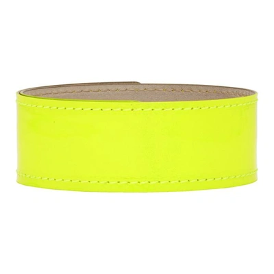 Shop Lanvin Yellow Thin Neon Slap Bracelet In F81 Fluo