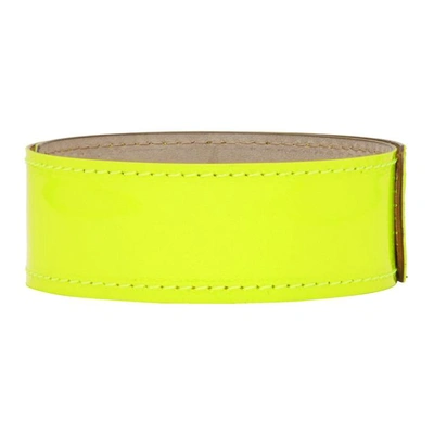 Shop Lanvin Yellow Thin Neon Slap Bracelet In F81 Fluo