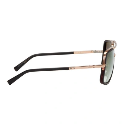 Shop Dita Black And Gold Mach-one Sunglasses In Black/gold
