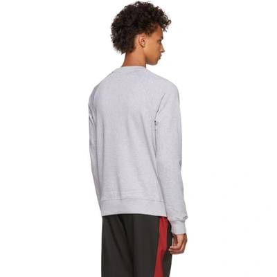 Shop Balmain Grey Glossy Logo Sweatshirt In 172g Ris