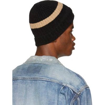 Shop Saturdays Surf Nyc Saturdays Nyc Black And Beige Plush Beanie