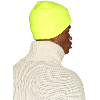 Shop R13 Yellow Embroidered Logo Beanie