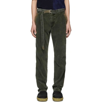 Shop Sacai Khaki Corduroy Trousers In 501 Khaki